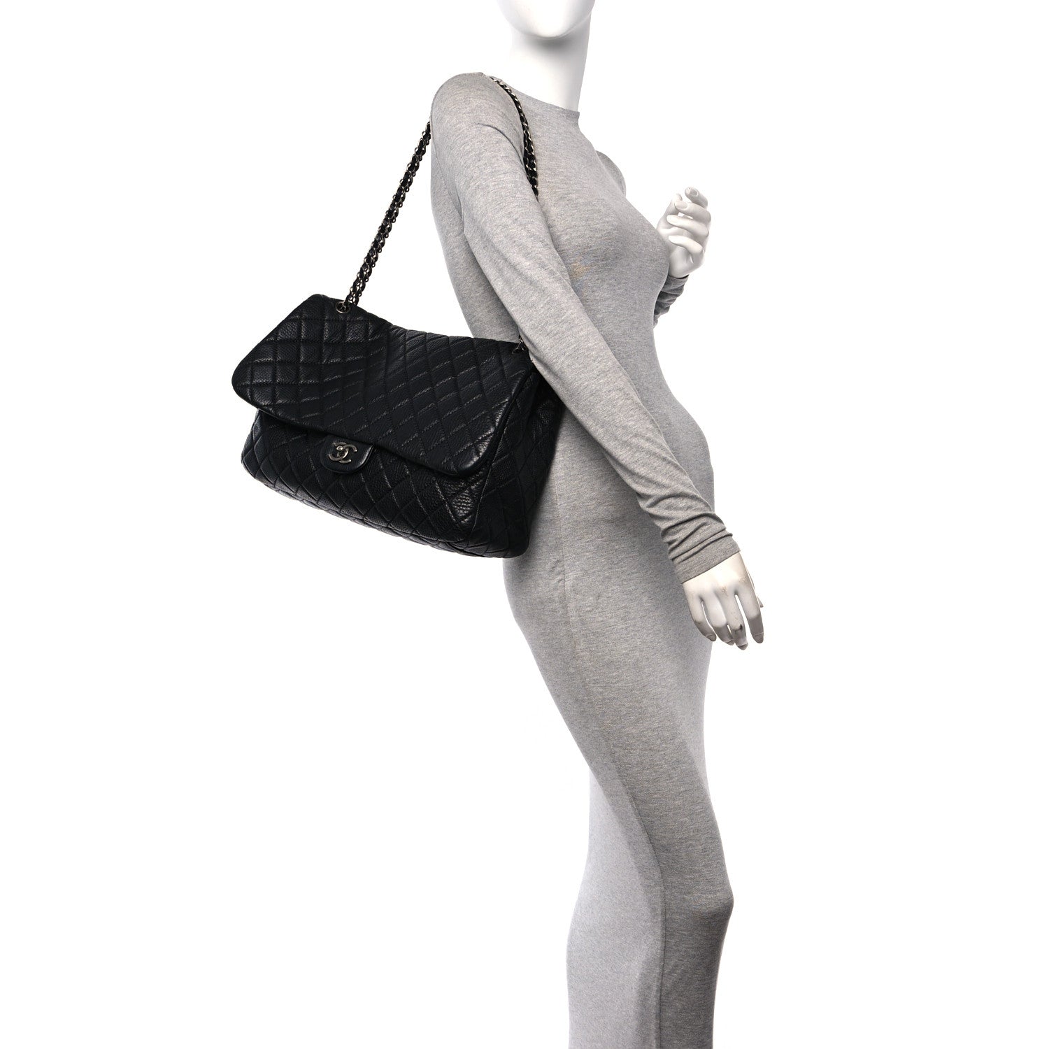 Chanel Calfskin Quilted Small XXL Travel Flap Bag Black 2 of 10