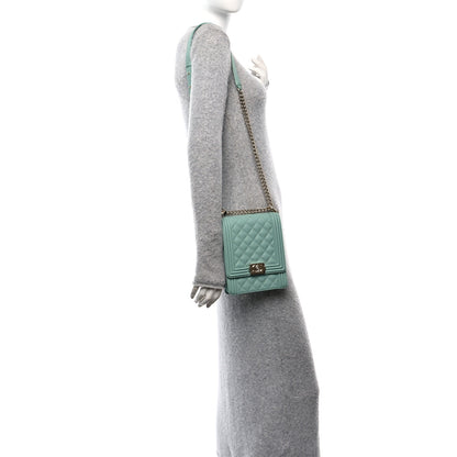 Chanel Caviar Quilted North South Boy Flap Light Blue 2 of 10