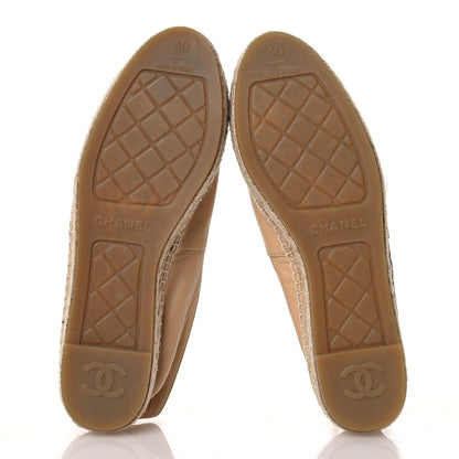 Chanel Lambskin CC Espadrilles 40 Beige Black 6 of 15