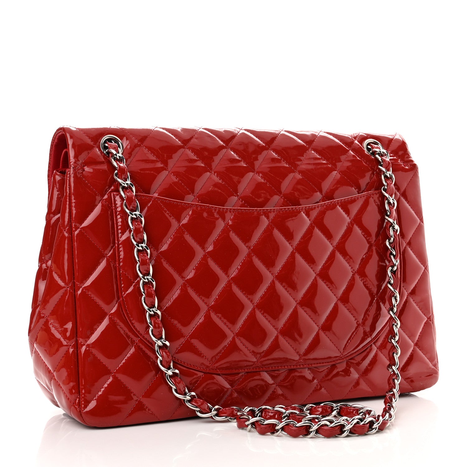 Chanel Patent Quilted Maxi Double Flap Red 3 of 13