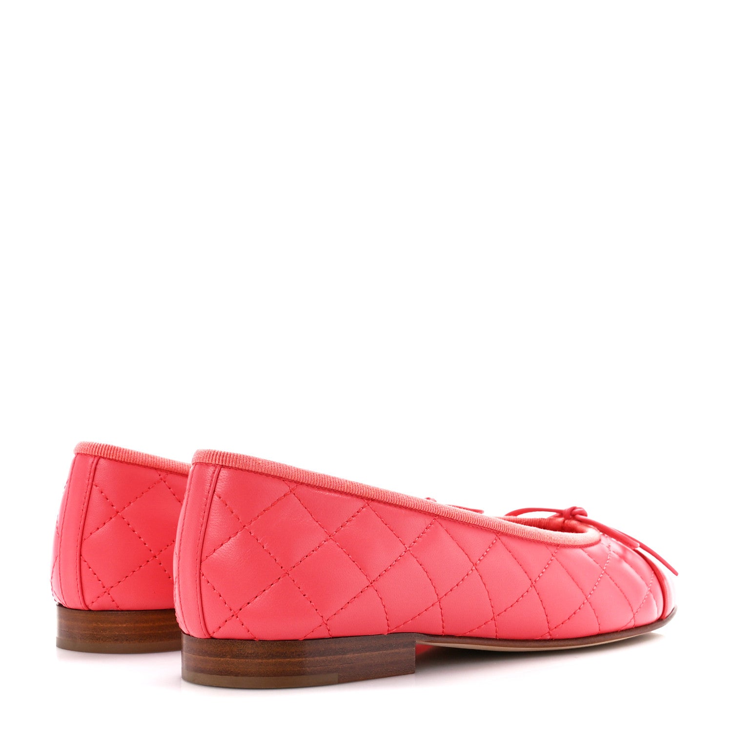 Chanel Lambskin Quilted CC Cap Toe Ballerina Flats 36 Pink Red 4 of 9