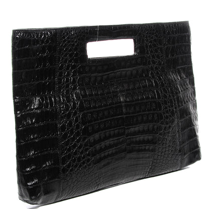 Nancy Gonzalez Crocodile Envelope Convertible Clutch Black 3 of 8