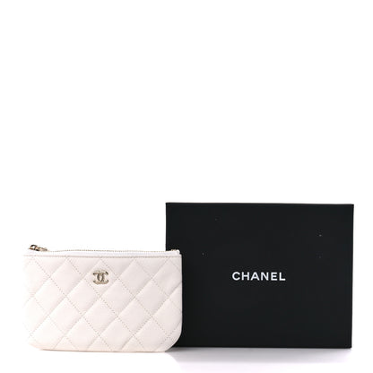 Chanel Caviar Quilted Small Cosmetic Case White 11 of 11