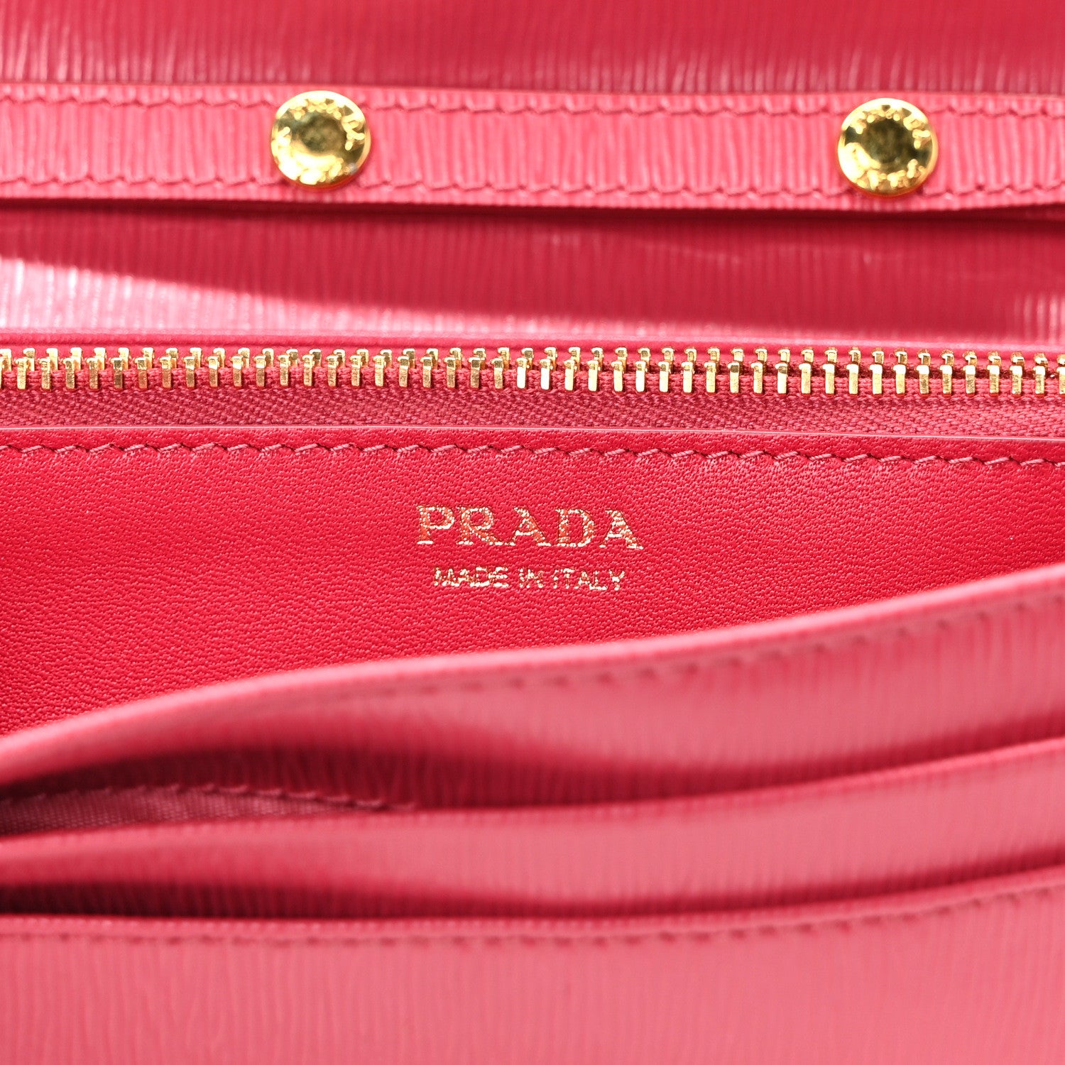 Prada Vitello Move Metal Oro Chain Wallet Peonia 6 of 10