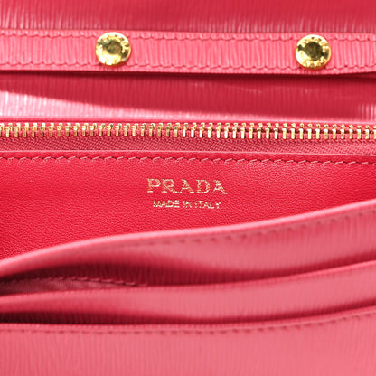 Prada Vitello Move Metal Oro Chain Wallet Peonia 6 of 10