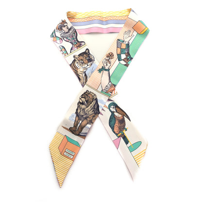 Hermes Silk Twilly Grand Theatre Nouveau White Vert Abricot 1 of 3