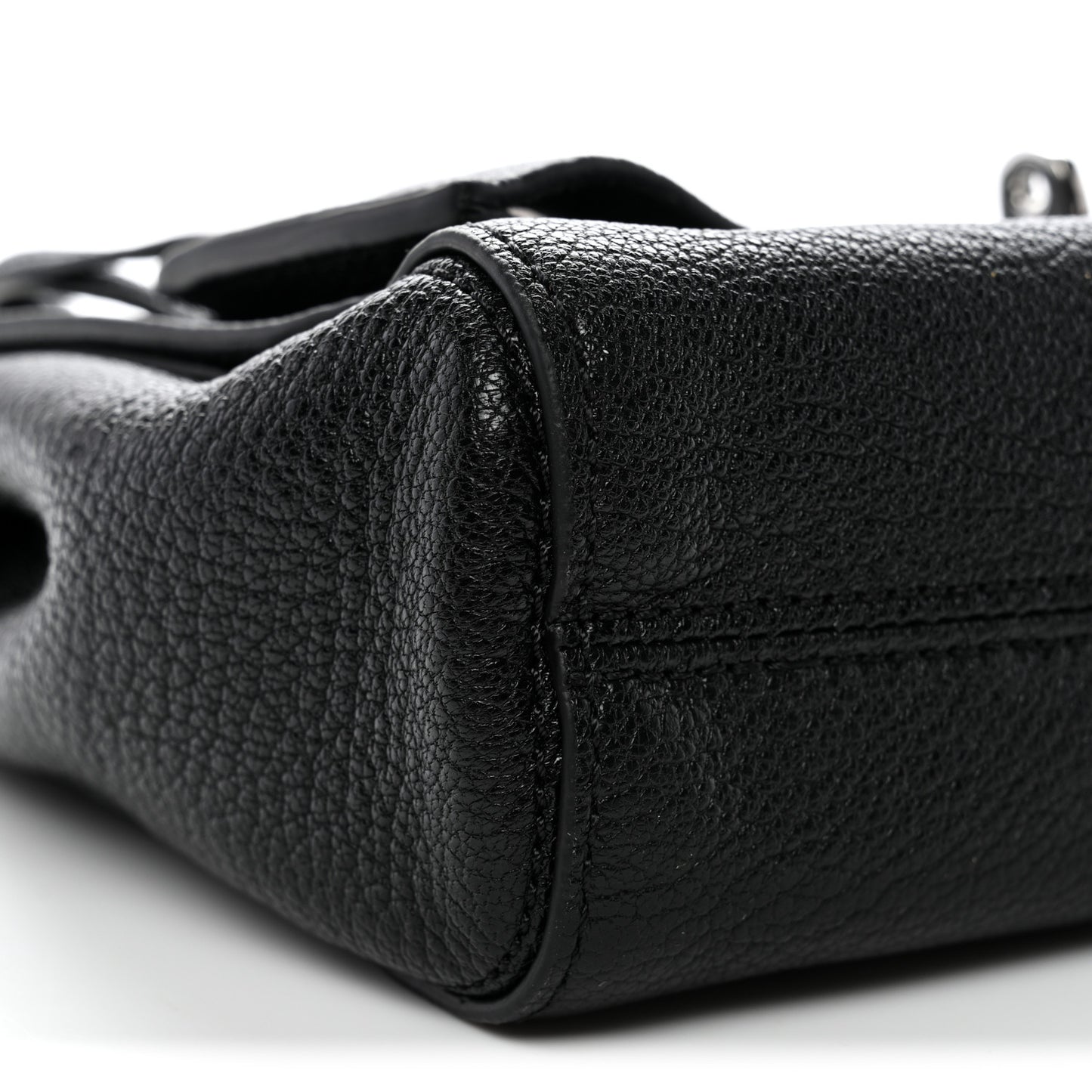 Glossy Goatskin Small Lily Flap Black