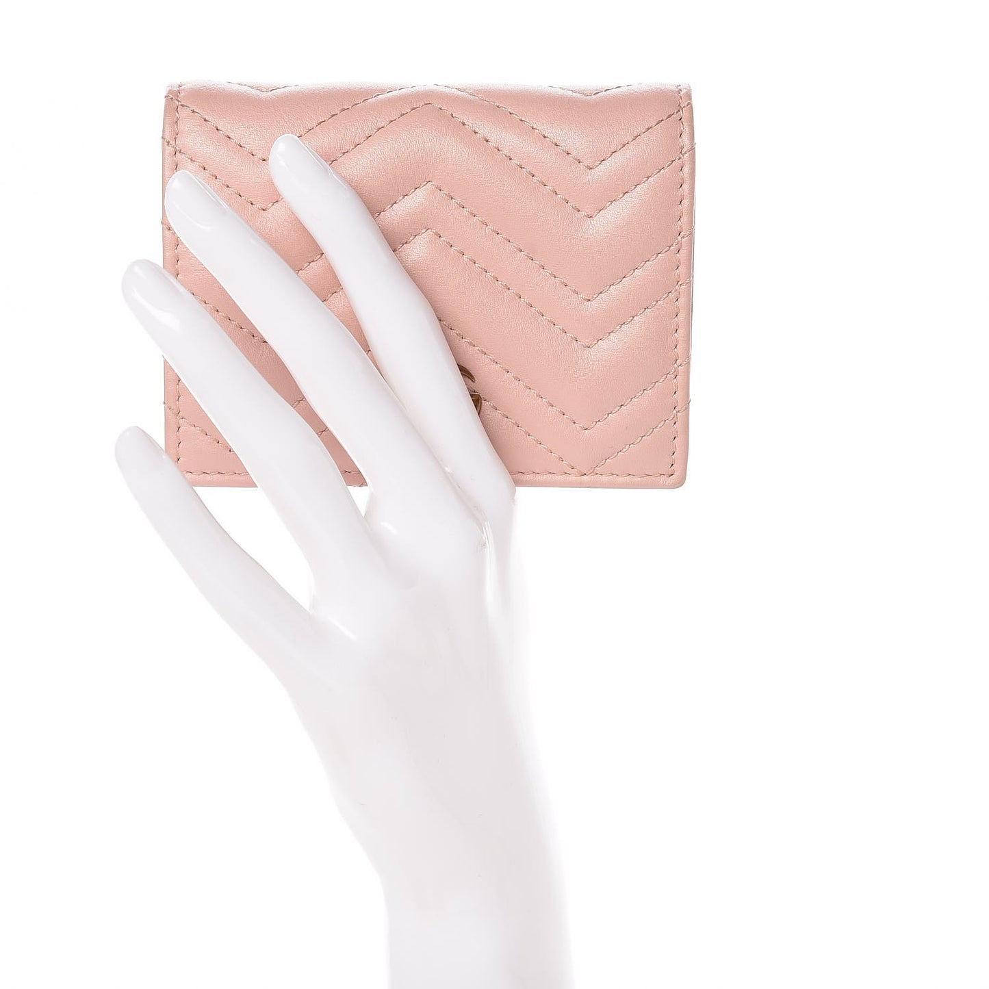 Calfskin Matelasse GG Marmont Card Case Wallet Perfect Pink