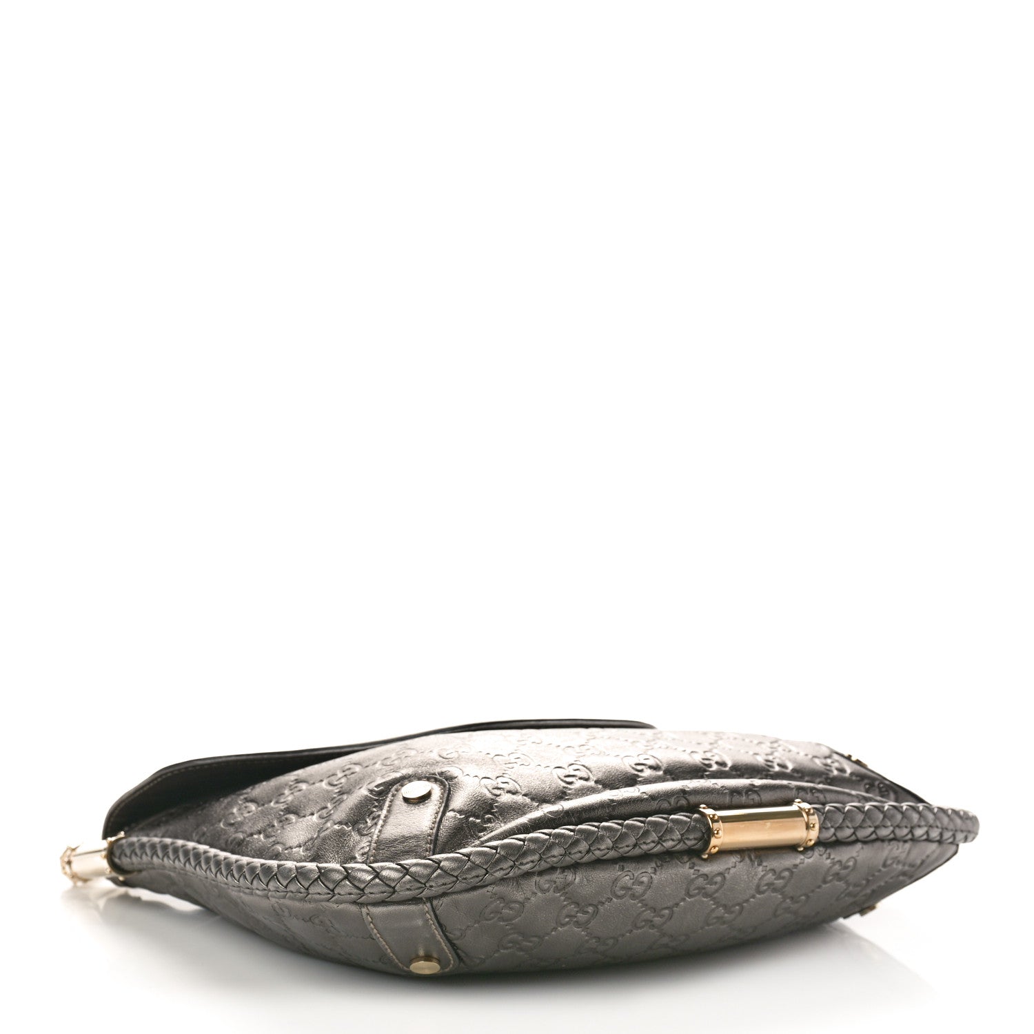 Gucci Guccissima Medium Britt Tassel Shoulder Bag Gunmetal 4 of 10