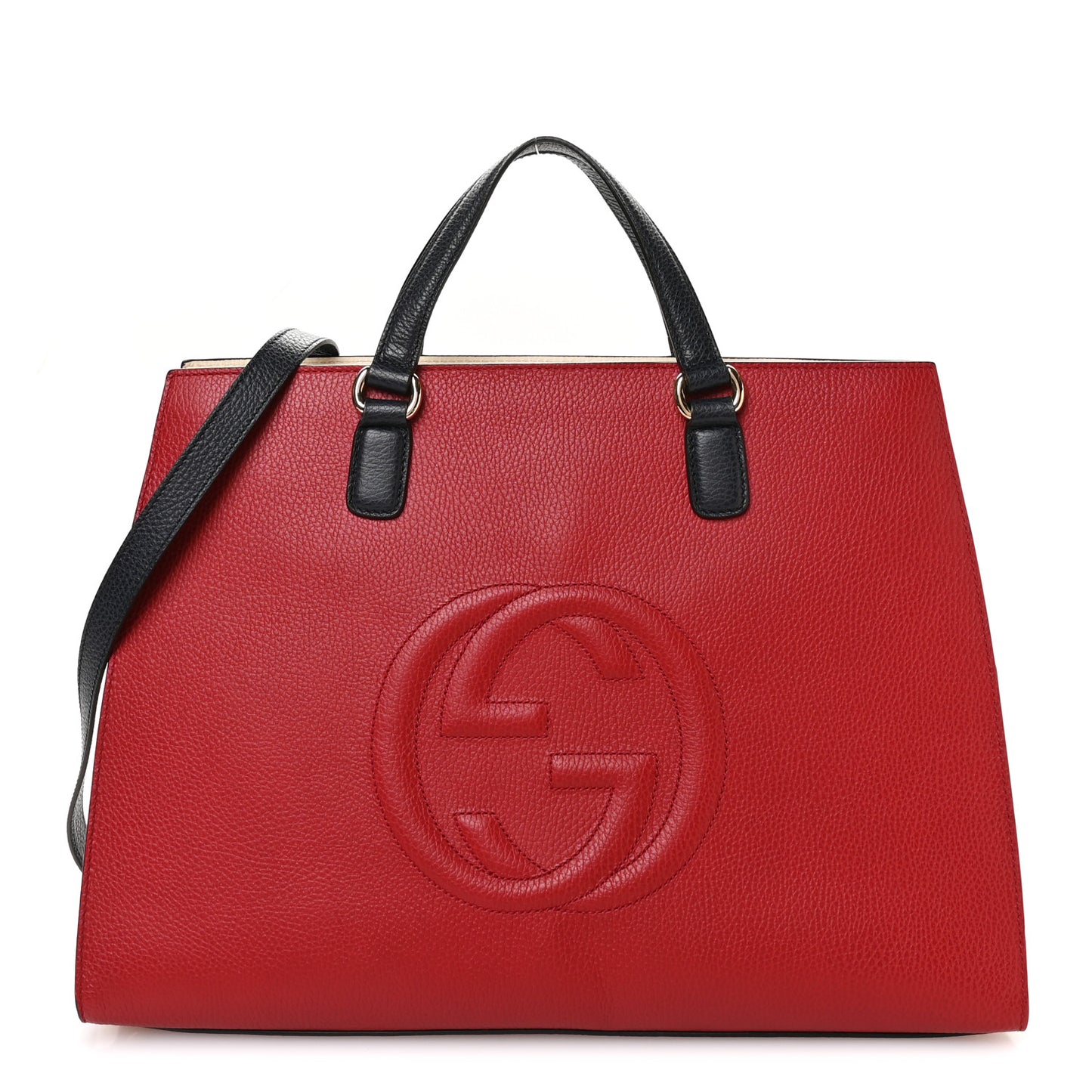 Dollar Calfskin Large Soho Top Handle Satchel Hibiscus Red Mystic White Blue