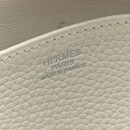 Hermes Taurillon Clemence Halzan 31 GM Craie 6 of 10