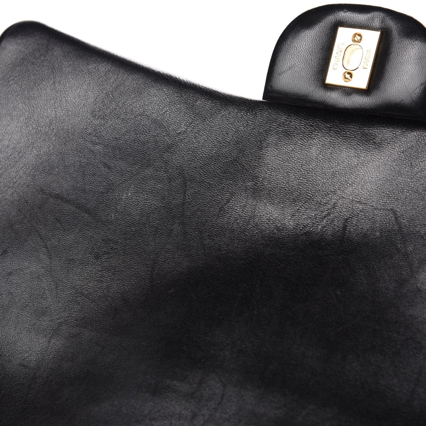 Lambskin Quilted Maxi Single Flap Black