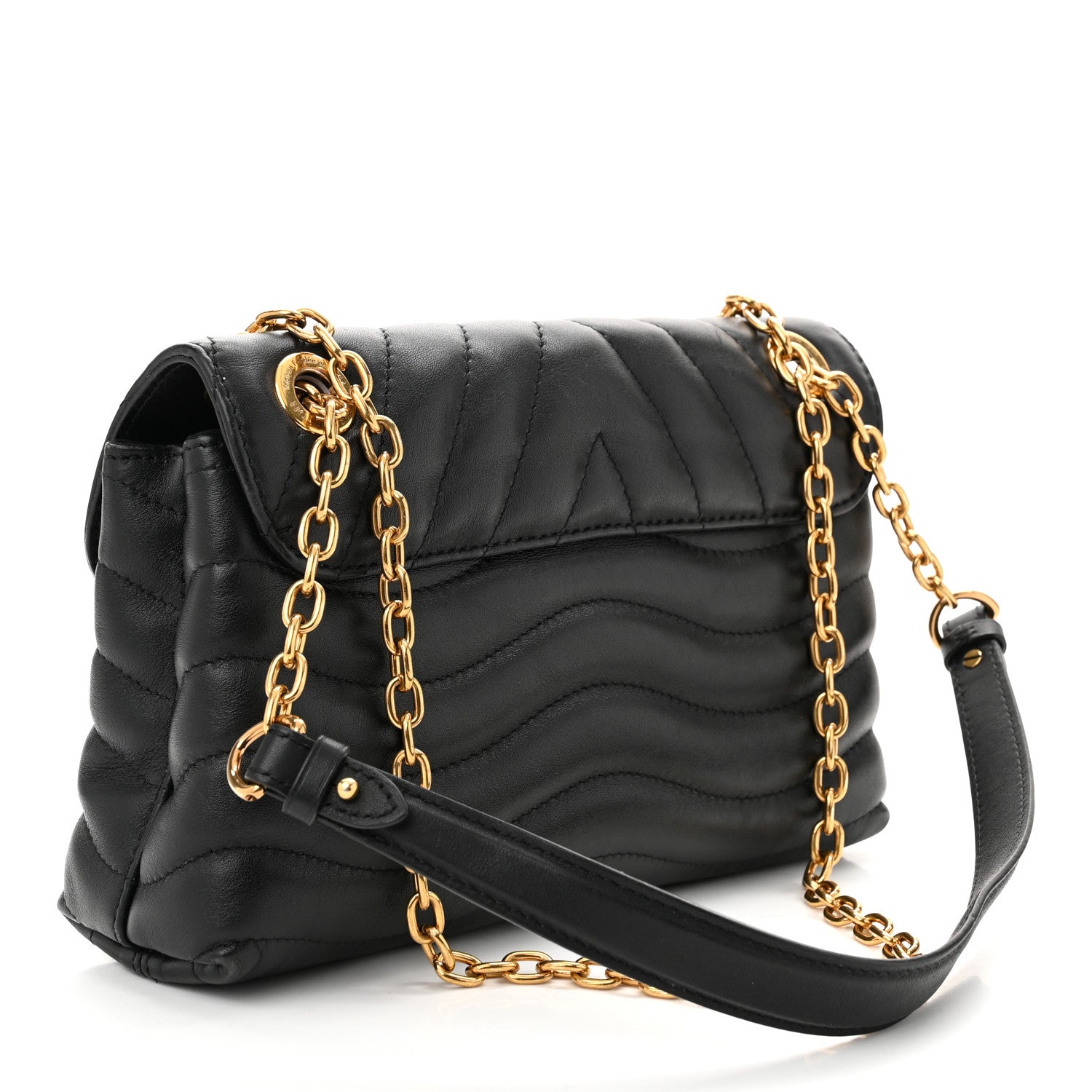 Louis Vuitton Calfskin New Wave Chain Bag MM NM Black 3 of 11