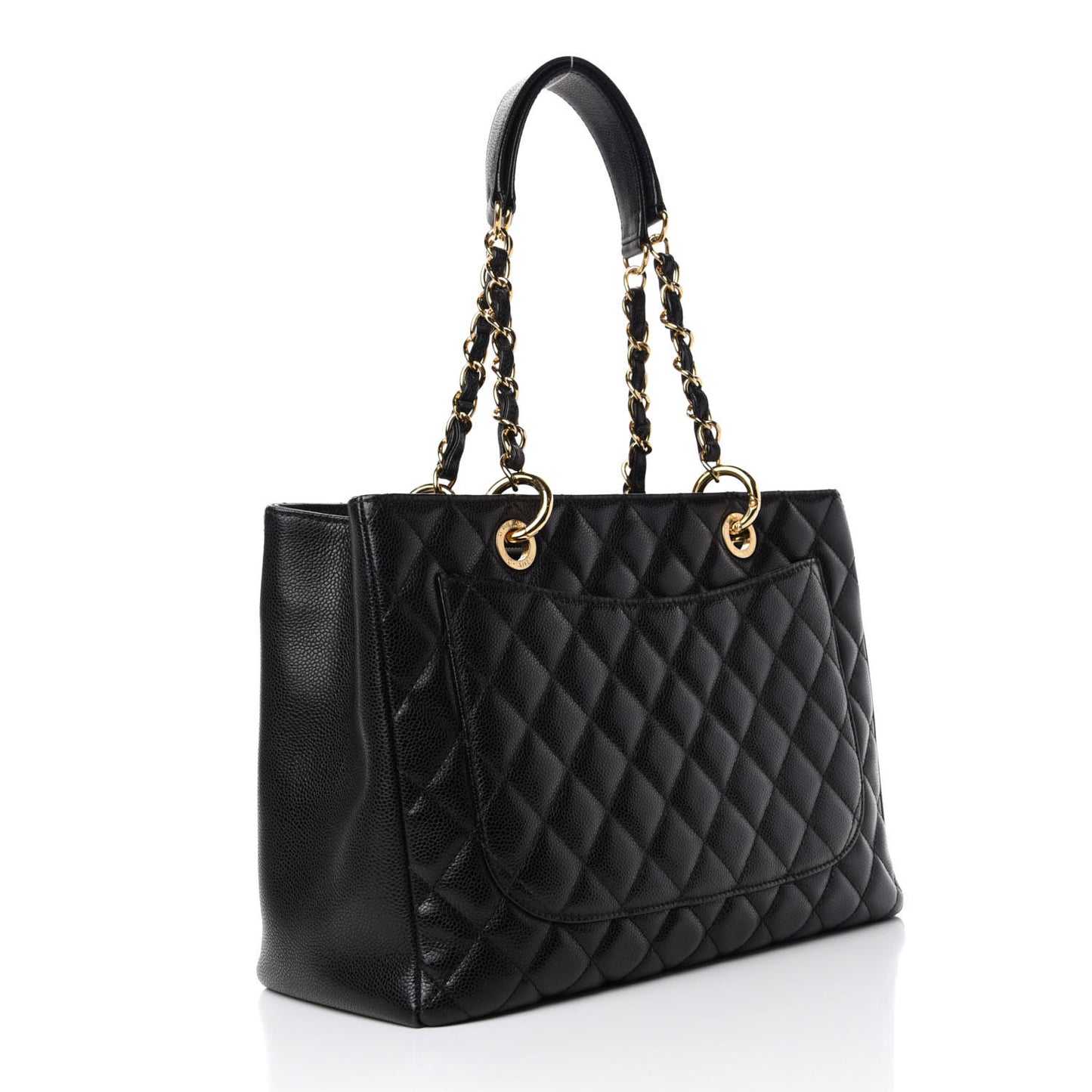 Caviar Quilted Grand Shopping Tote GST Black