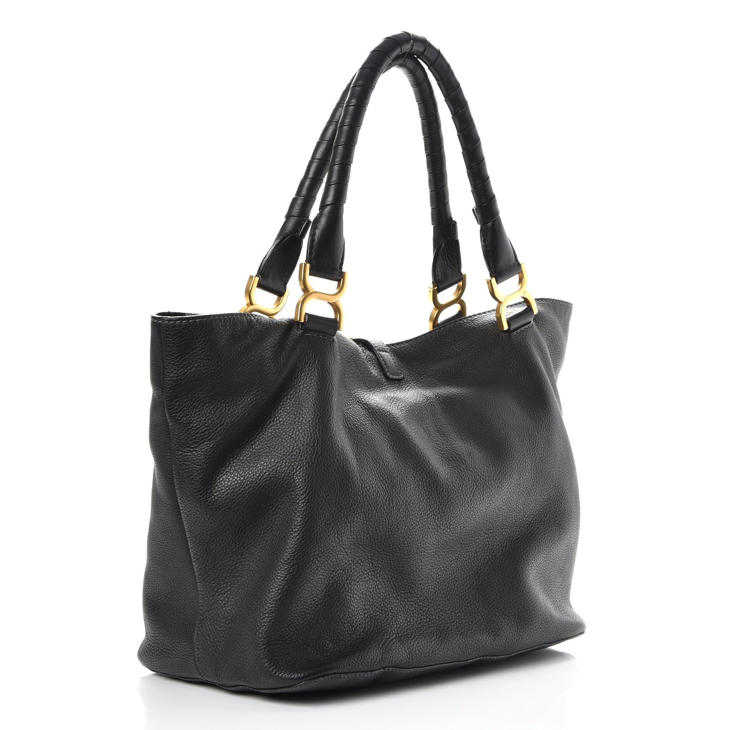 Calfskin Large New Marcie Tote Black