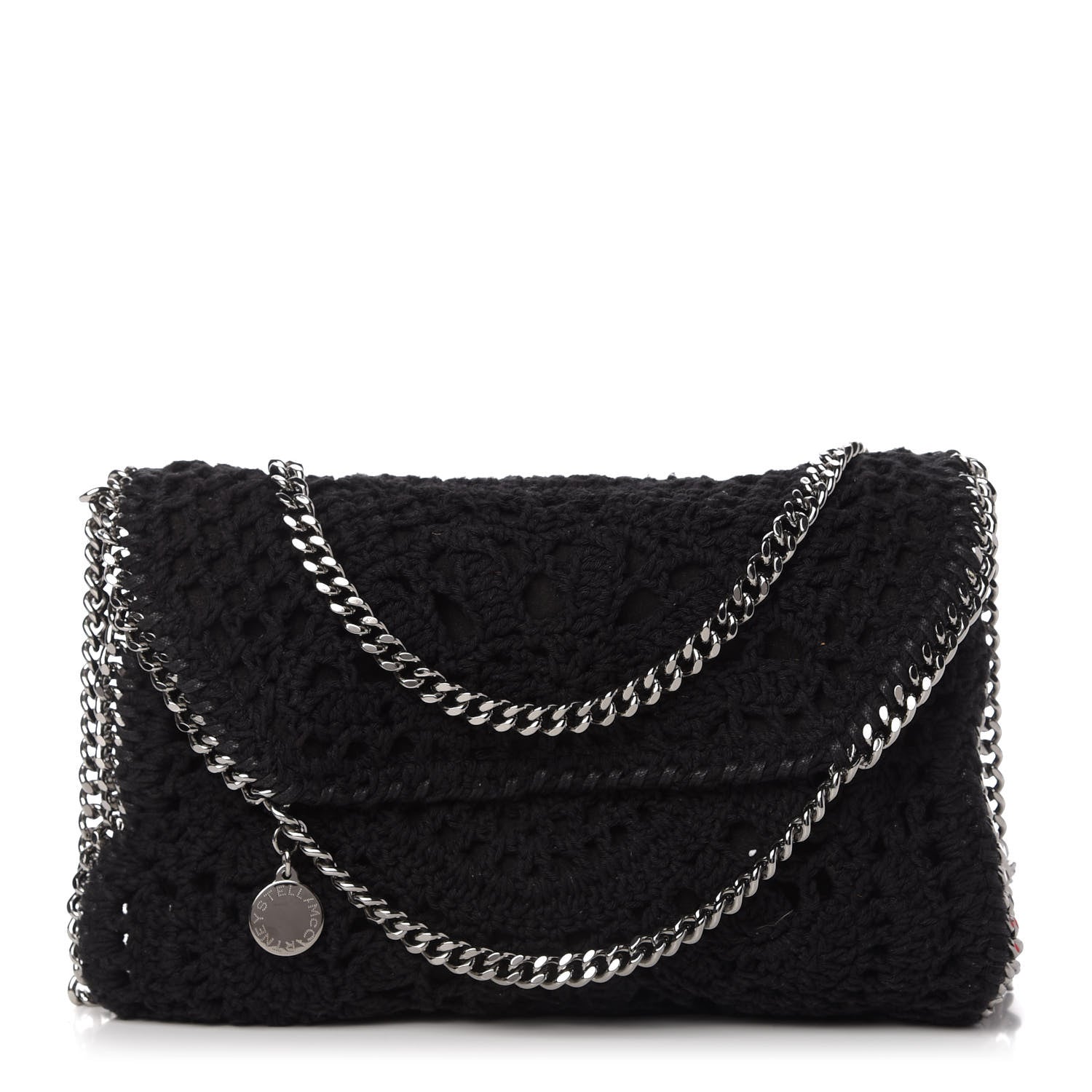 Stella McCartney Cotton Crochet Falabella Ajouree Tote Bag Black 1 of 10