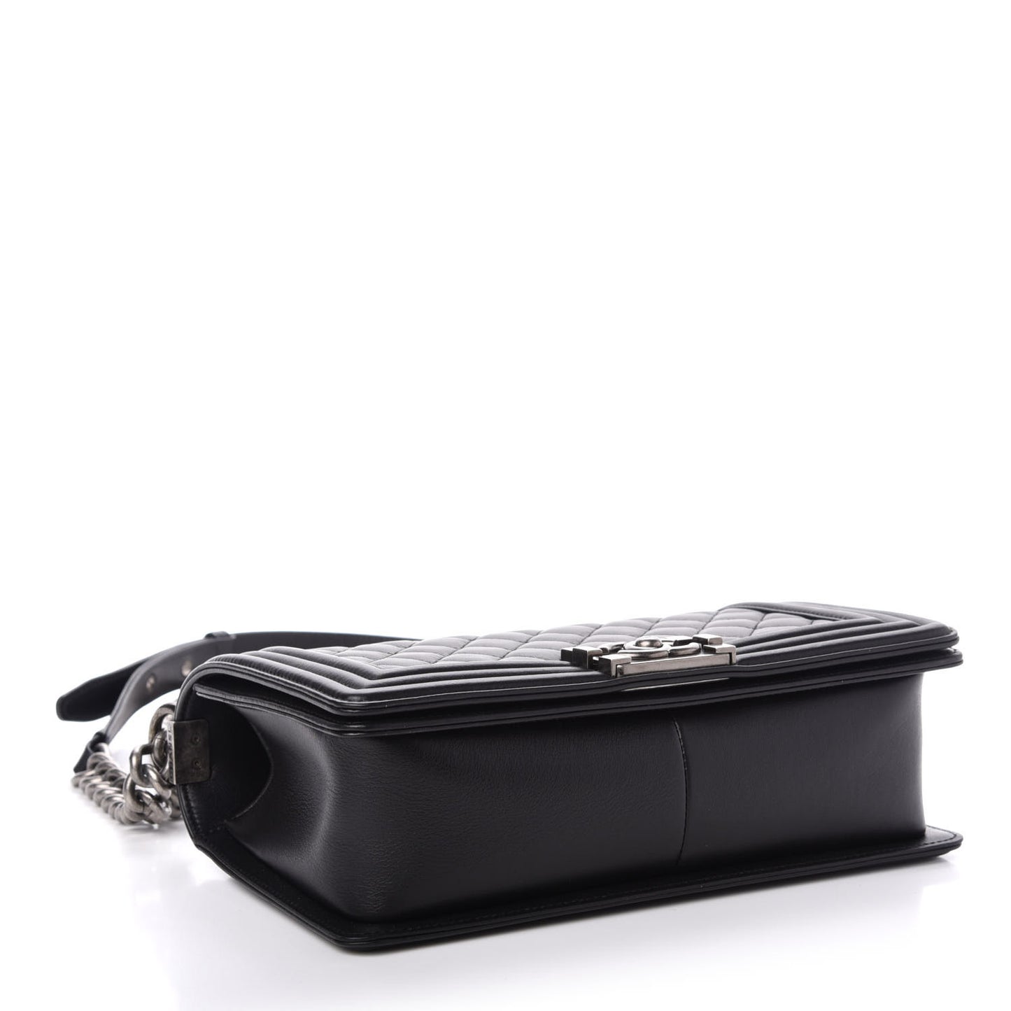 Lambskin Quilted Medium Boy Flap Black