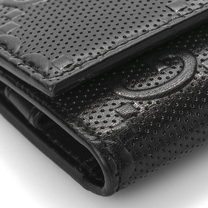 Gucci Calfskin GG Tennis Embossed 6 Key Holder Case Black 7 of 8