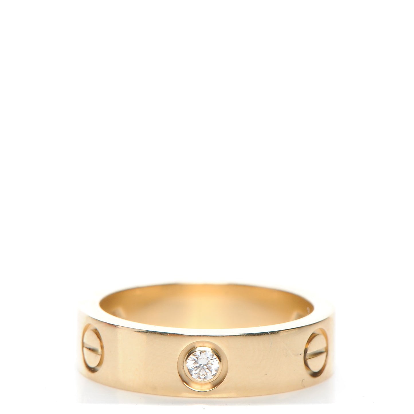 18K Yellow Gold 3 Diamond 5.5mm LOVE Ring 57 8