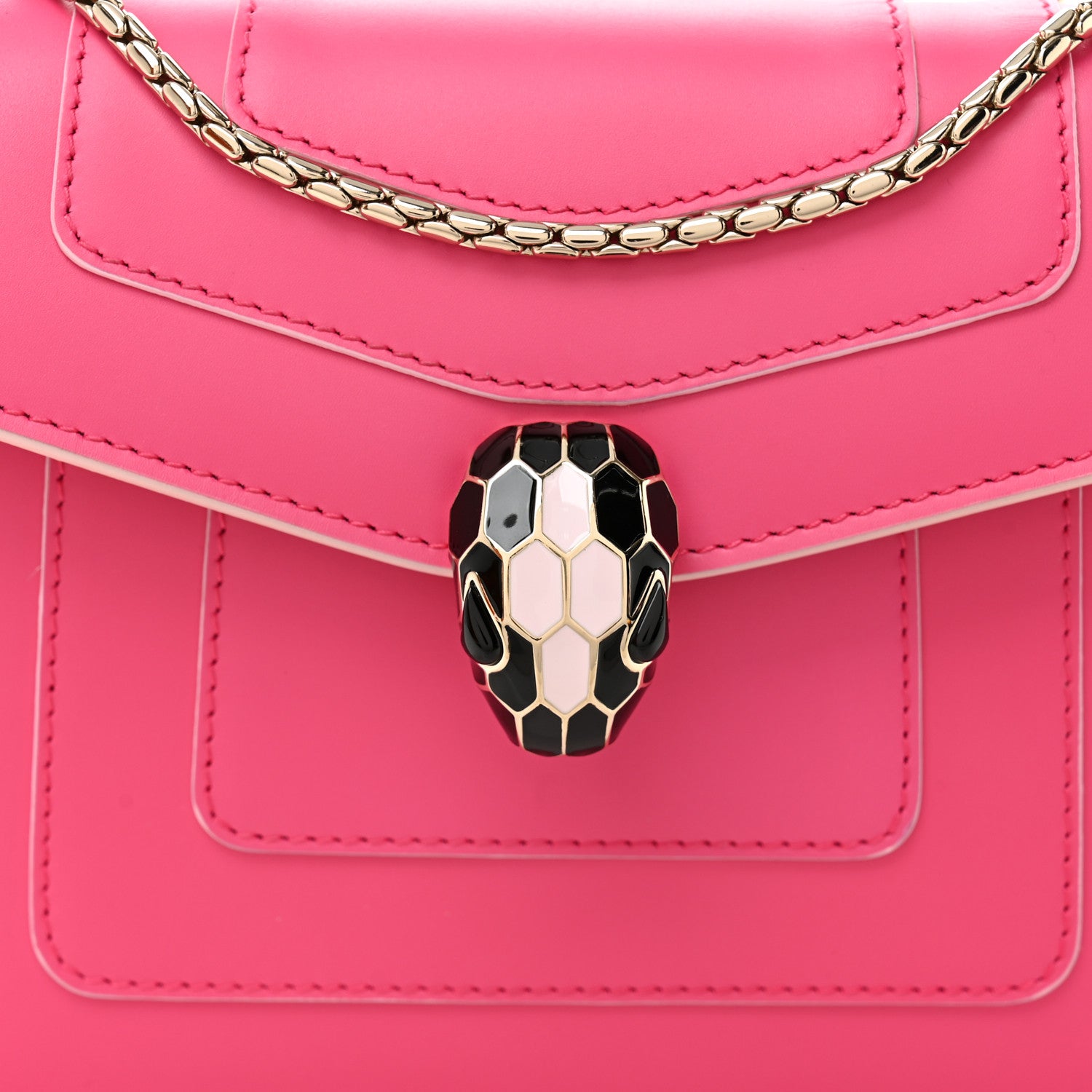 Bulgari Calfskin Small Serpenti Forever Snake Strap Crossbody Bag Pink 9 of 11