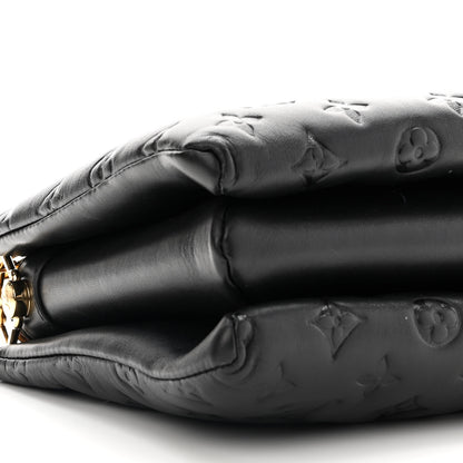 Louis Vuitton Lambskin Embossed Monogram Coussin PM Black 8 of 9