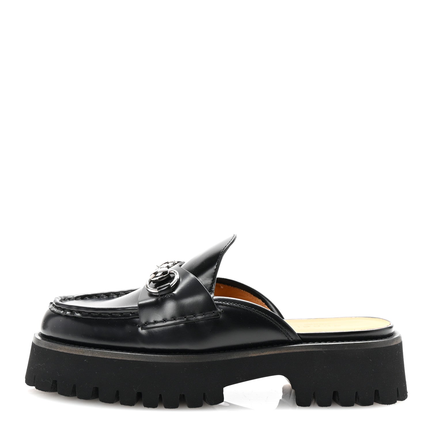 Gucci Cordovan Lux Womens Sylke Horsebit Platform Mules 36 Black 1 of 10