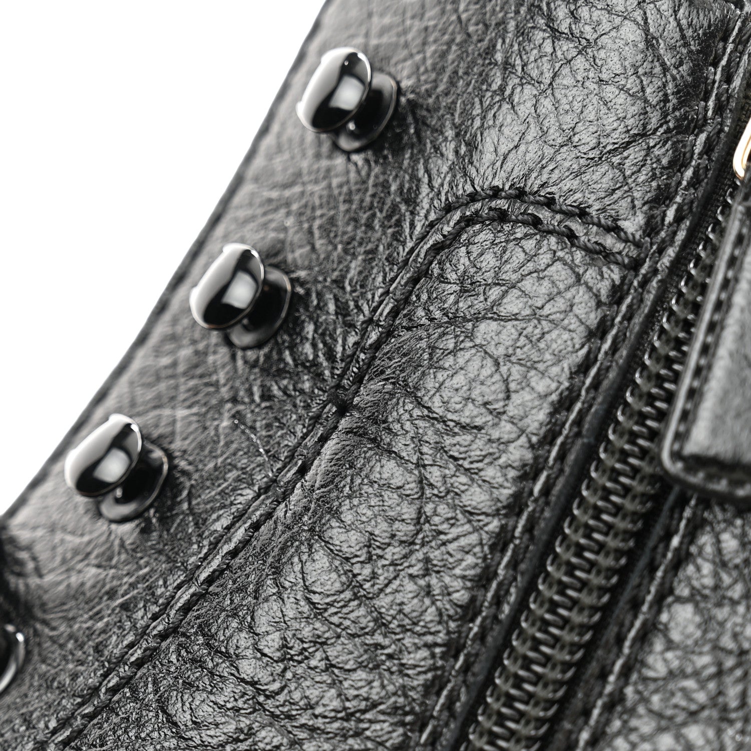 Chanel Shiny Crumpled Lambskin Lace Up Combat Boots 41 Black 10 of 11