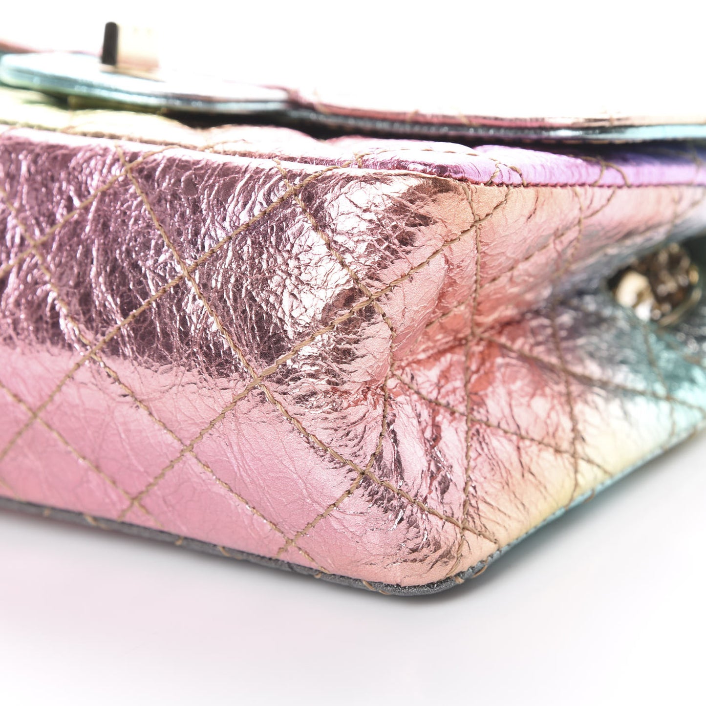 Metallic Goatskin Quilted Mini 2.55 Reissue Flap Multicolor