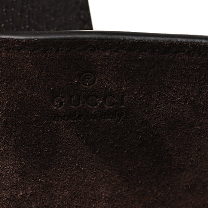 Gucci Suede Textured Dollar Calfskin Web Medium Jackie 1961 Crossbody Bag Brown 7 of 9