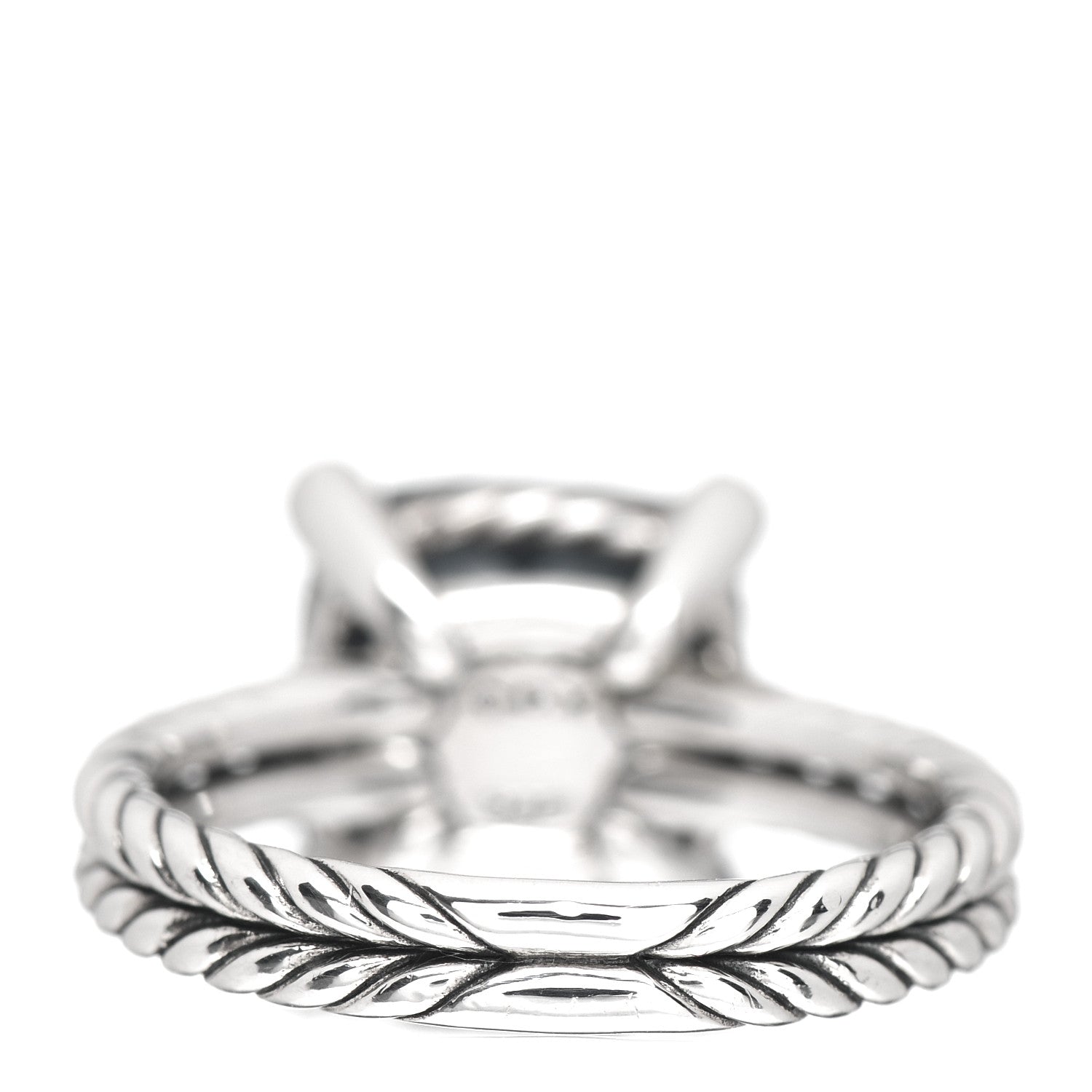 David Yurman Sterling Silver Diamond Hampton Blue Topaz 11mm Chatelaine Ring 55 7.25 4 of 5