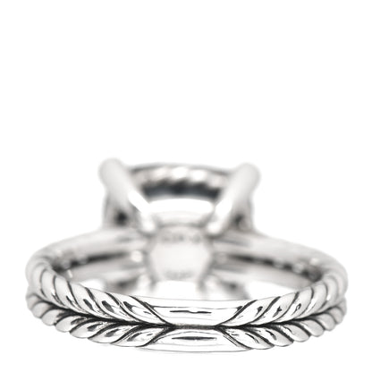 David Yurman Sterling Silver Diamond Hampton Blue Topaz 11mm Chatelaine Ring 55 7.25 4 of 5