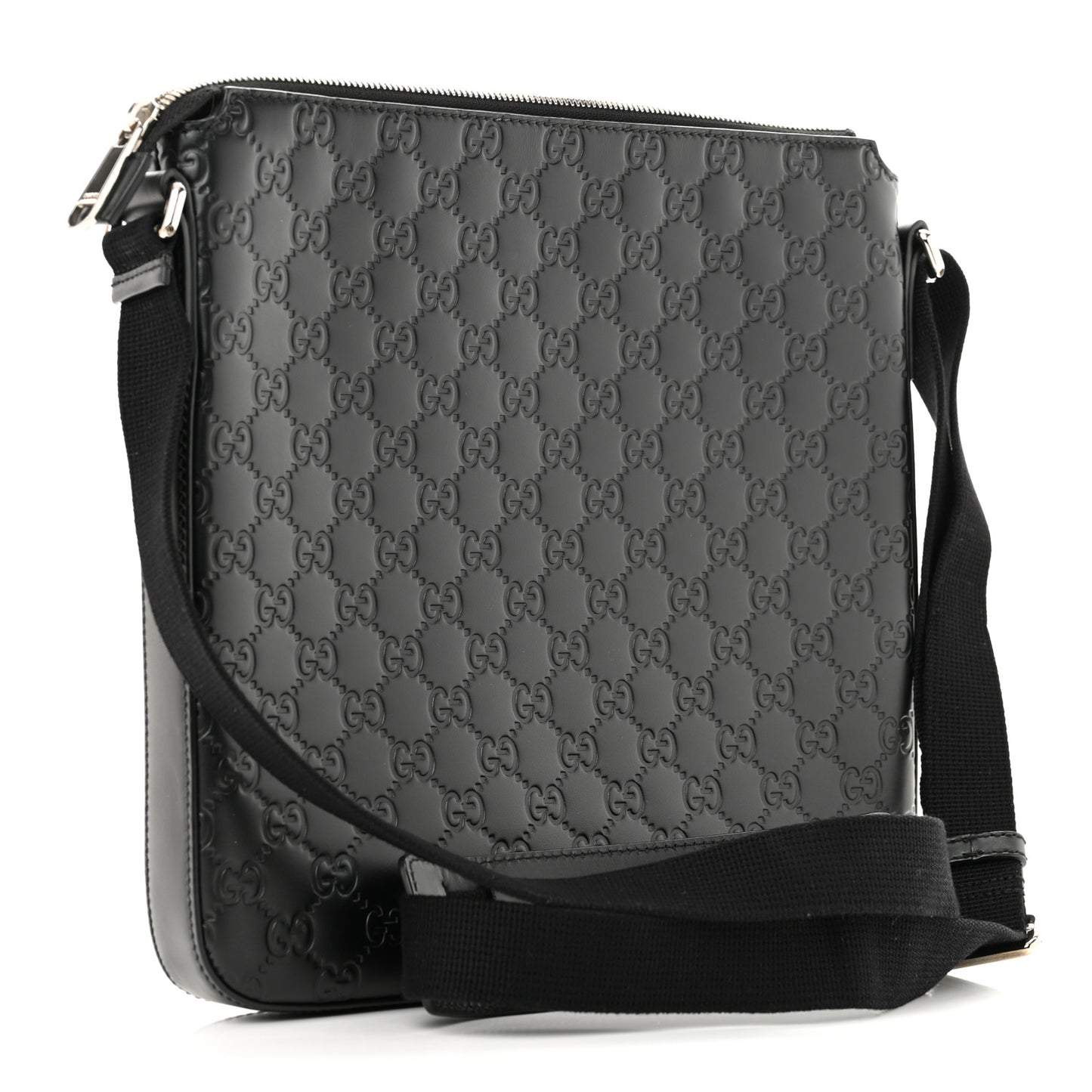 Guccissima Signature Medium Flat Messenger Bag Black