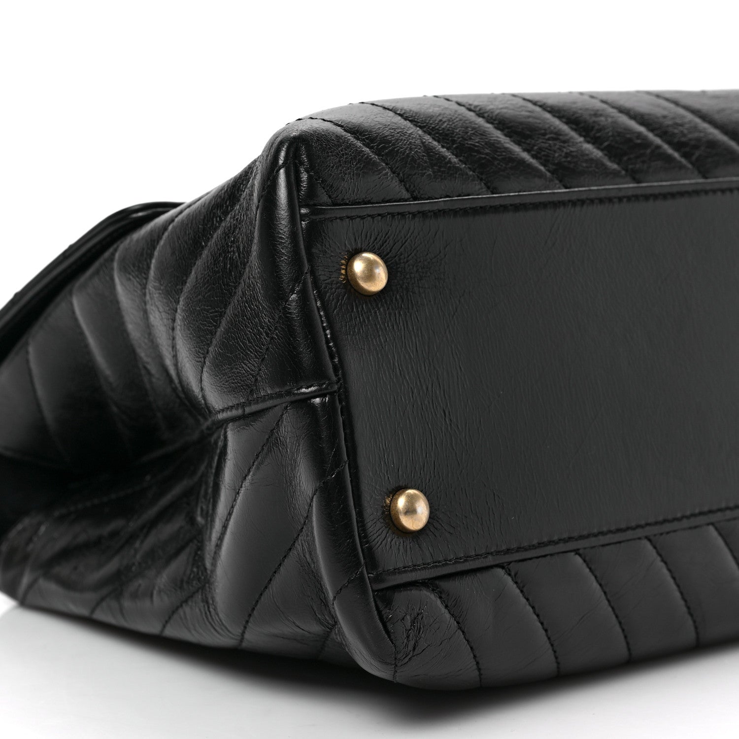 Chanel Calfskin Chevron Quilted Medium Coco Handle Flap Black 5 of 8