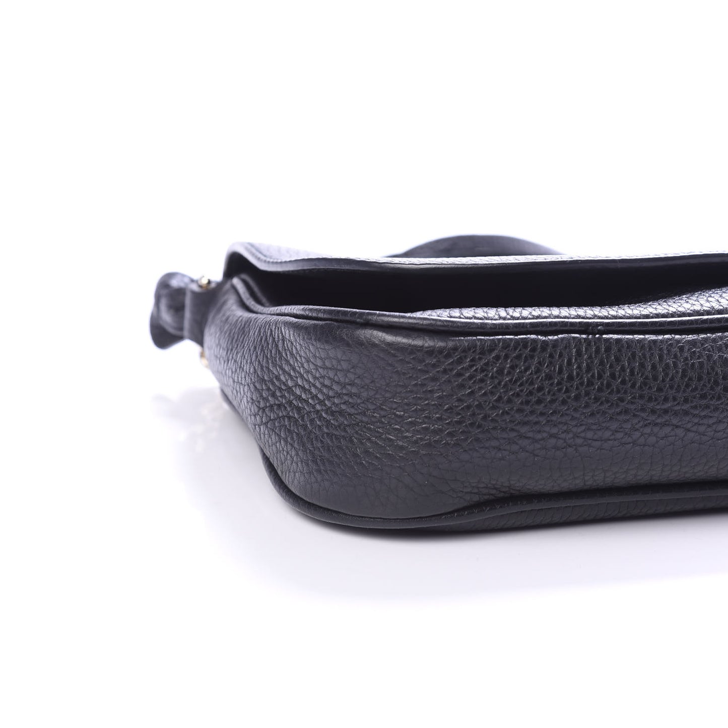 Pebbled Calfskin Medium Soho Flap Crossbody Black
