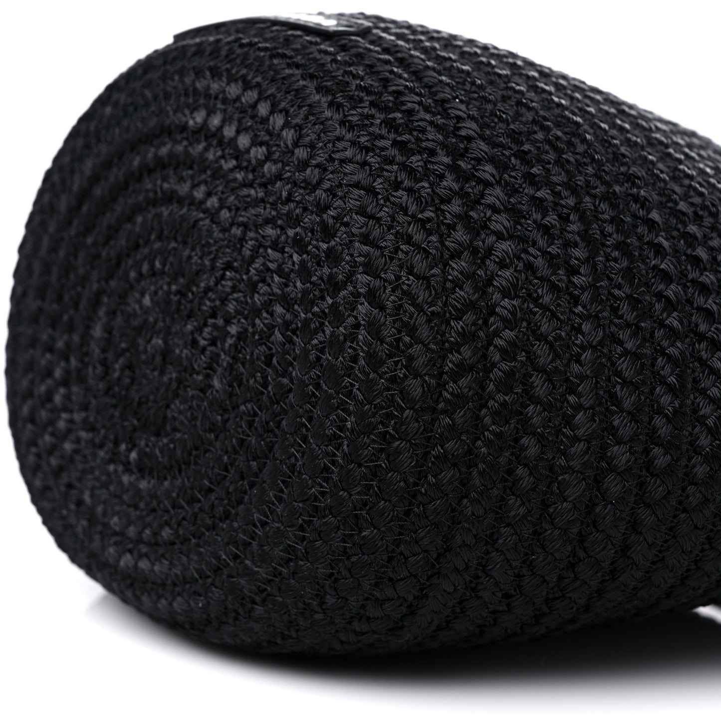 Nylon Lambskin Woven Small Ibiza Basket With Strap Black