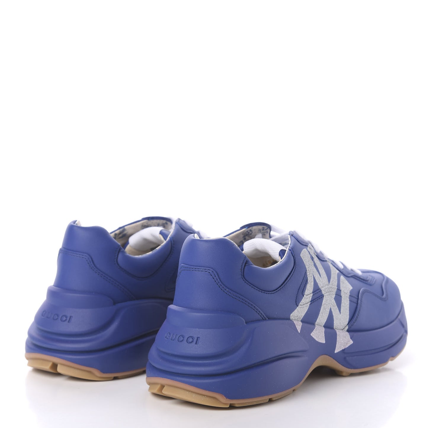 X MLB Calfskin NY Yankees Mens Rhyton Sneakers 6.5 Electric Blue