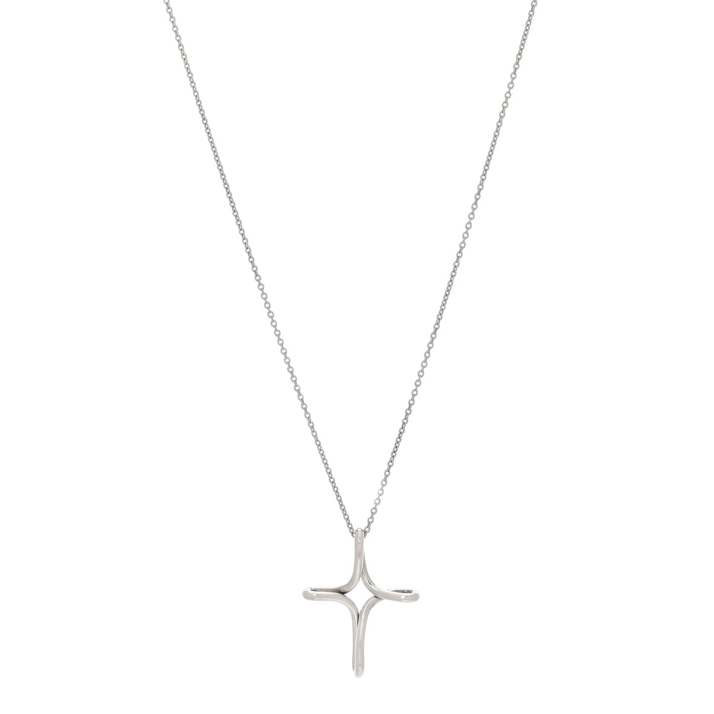 Sterling Silver Elsa Peretti Infinity Cross Pendant Necklace
