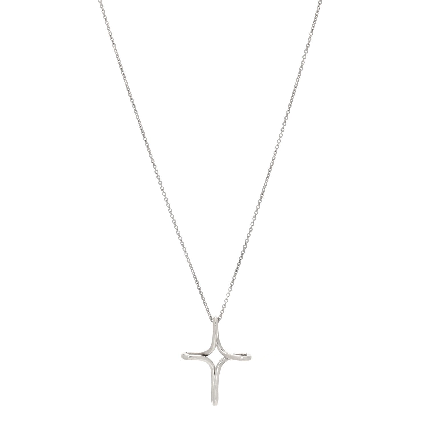 Tiffany Sterling Silver Elsa Peretti Infinity Cross Pendant Necklace 1 of 6