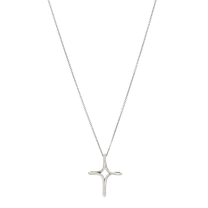 Tiffany Sterling Silver Elsa Peretti Infinity Cross Pendant Necklace 1 of 6
