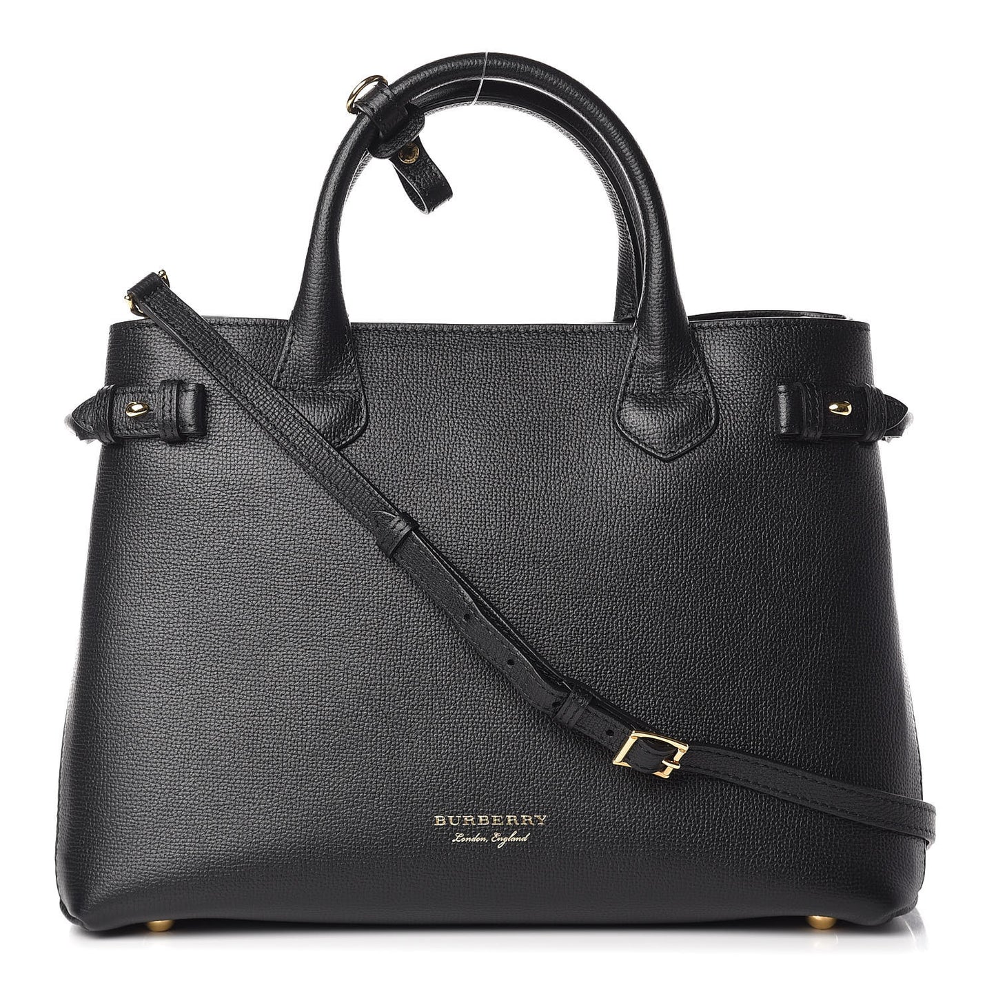 Derby Calfskin Vintage Check Medium Banner Tote Black