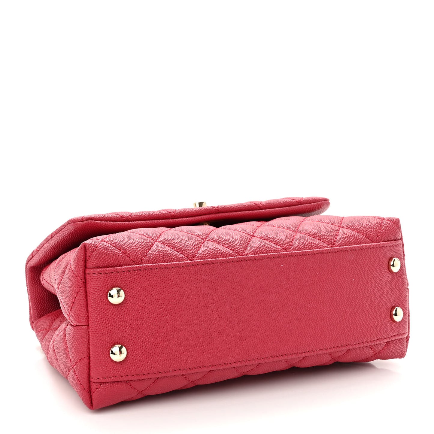 Caviar Quilted Mini Coco Handle Flap Fuchsia