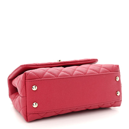 Chanel Caviar Quilted Mini Coco Handle Flap Fuchsia 4 of 10