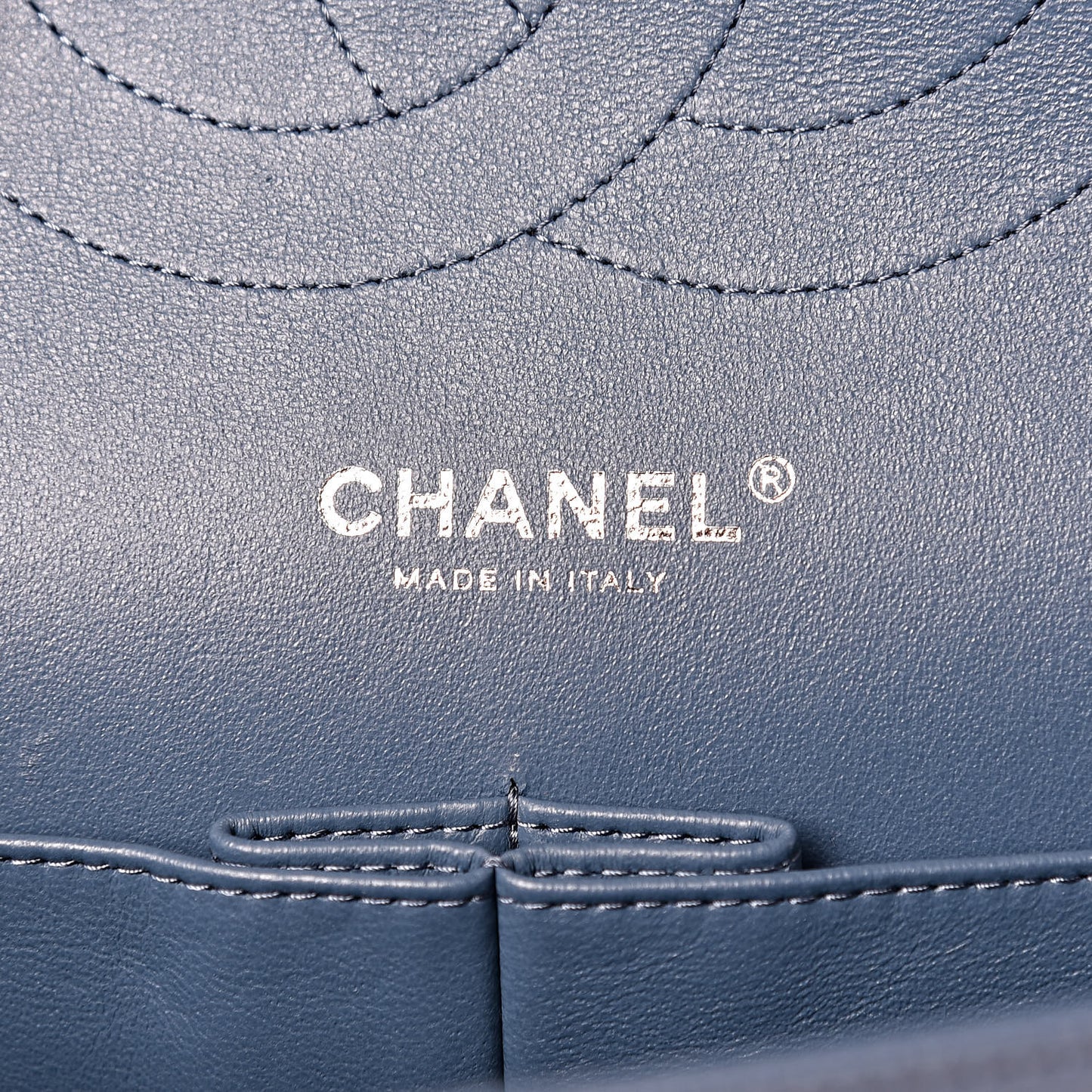Caviar Quilted Jumbo Double Flap Light Blue