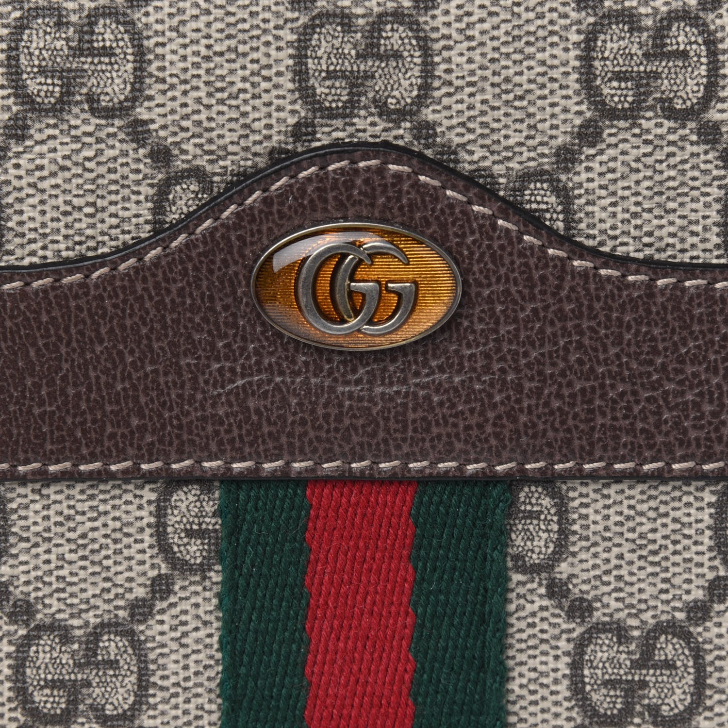 Gucci GG Supreme Monogram Ophidia Phone Case Wristlet Brown 5 of 5