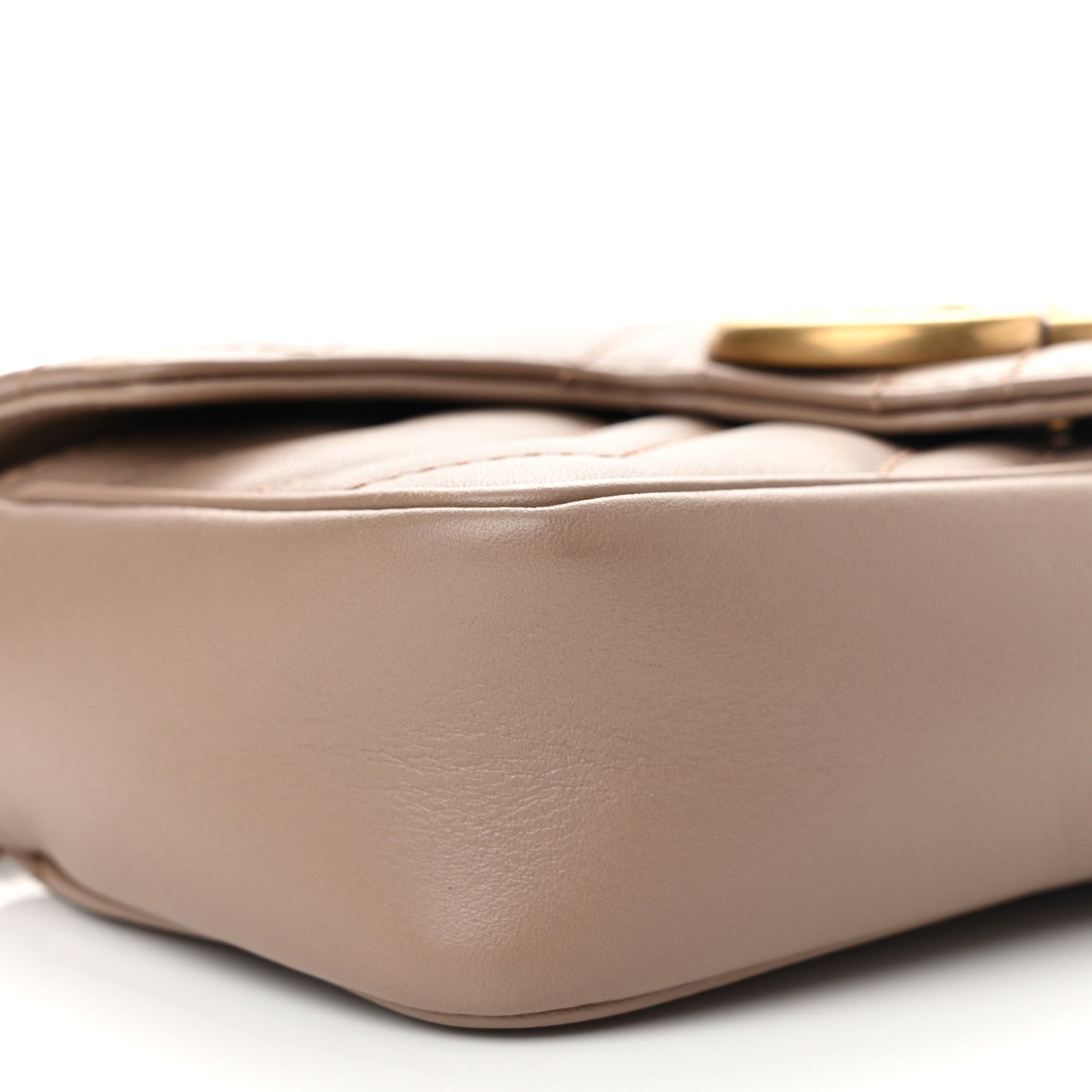 Gucci Calfskin Matelasse Super Mini GG Marmont Shoulder Bag Porcelain Rose 9 of 11