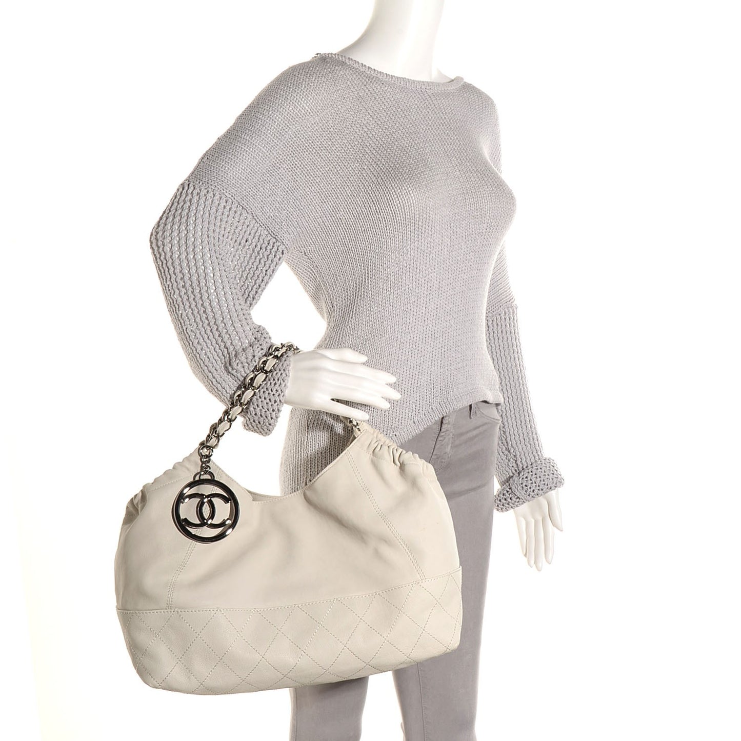 Calfskin Baby Coco Cabas White