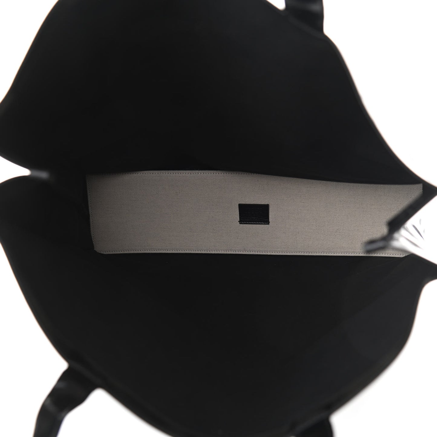 Patent Canvas Frame Logo Vertical Tote Black Crop