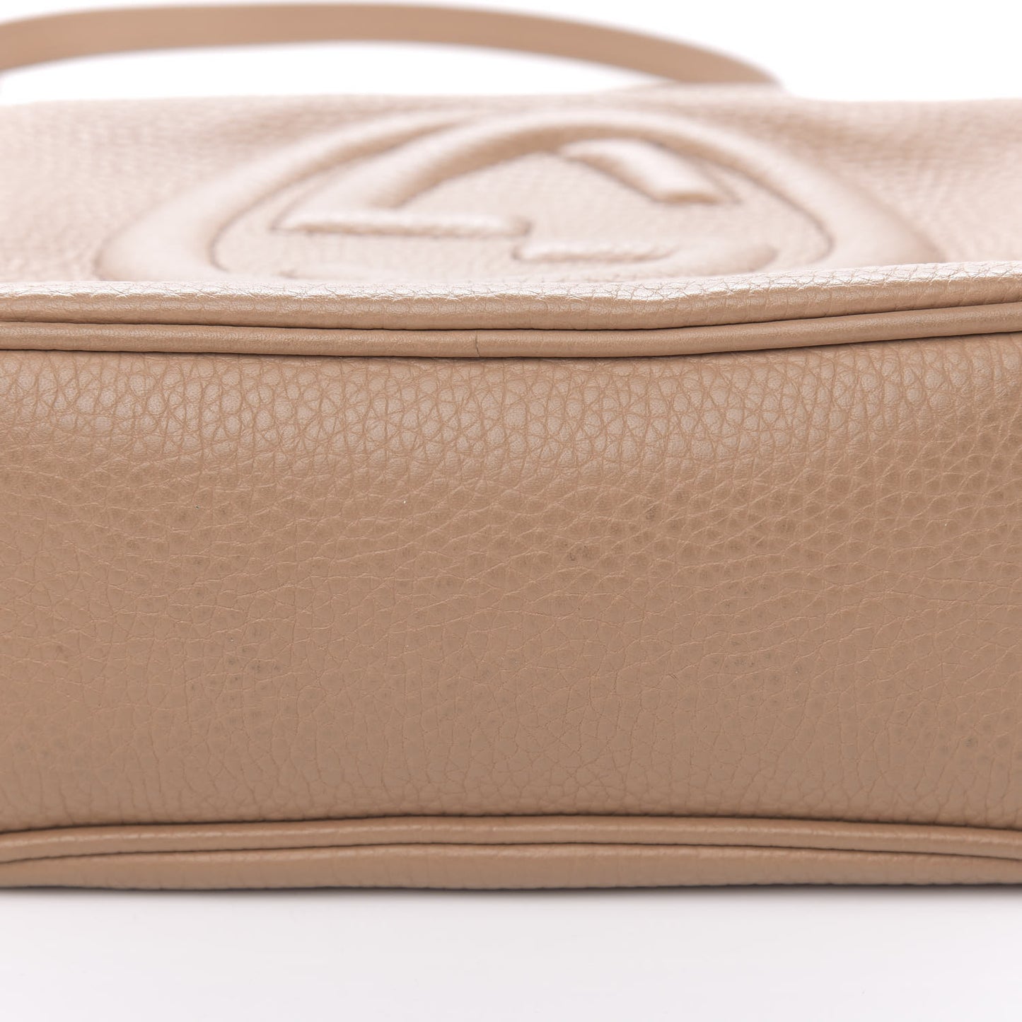Pebbled Calfskin Small Soho Disco Bag Rose Beige
