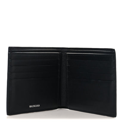 Balenciaga Calfskin BB Monogram Embossed Bi-Fold Wallet Black White 5 of 6