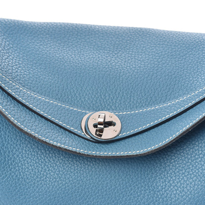 Hermes Taurillon Clemence Lindy 30 Blue Jean 12 of 13